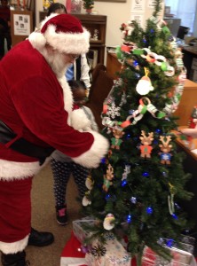 Decorating the tree.